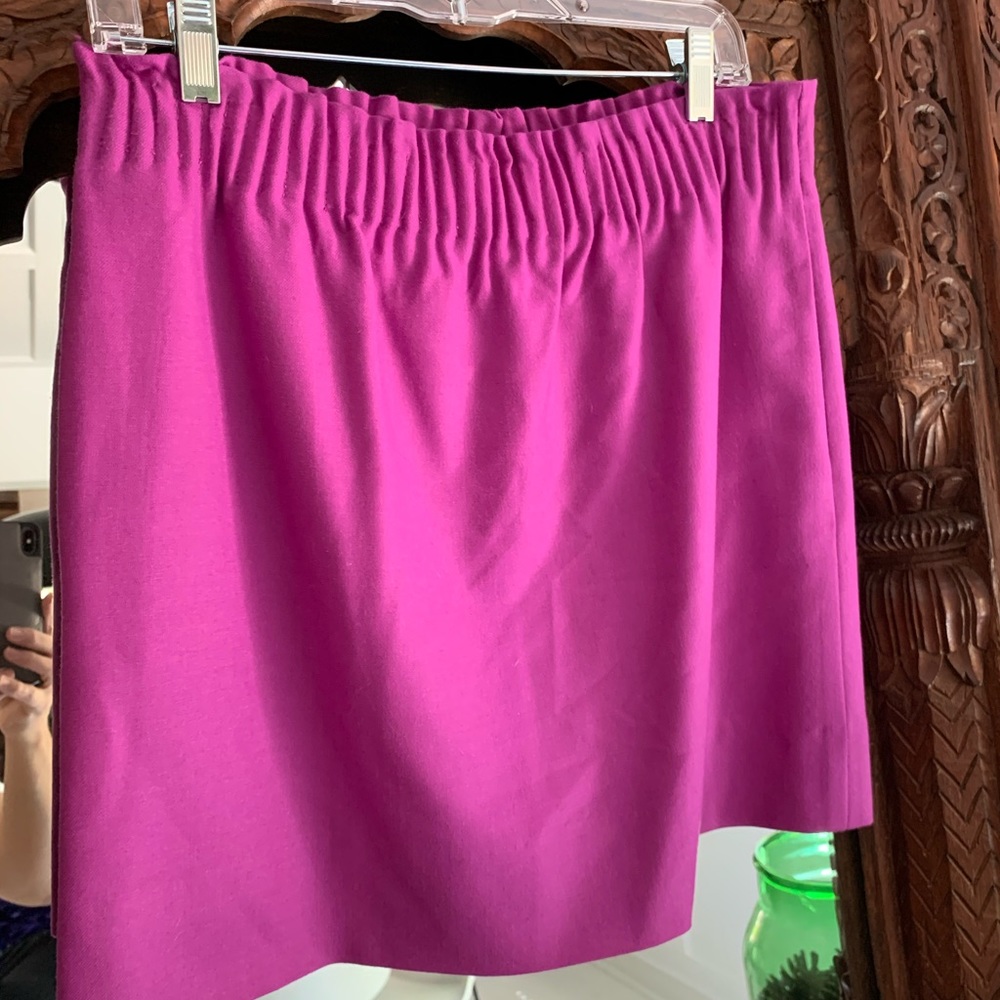 Magenta wool mini skirt